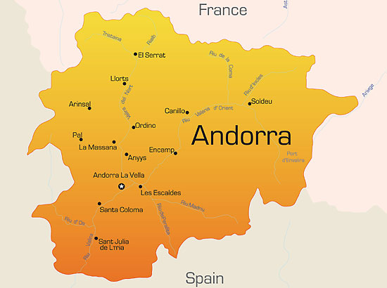 Andorra, Karte